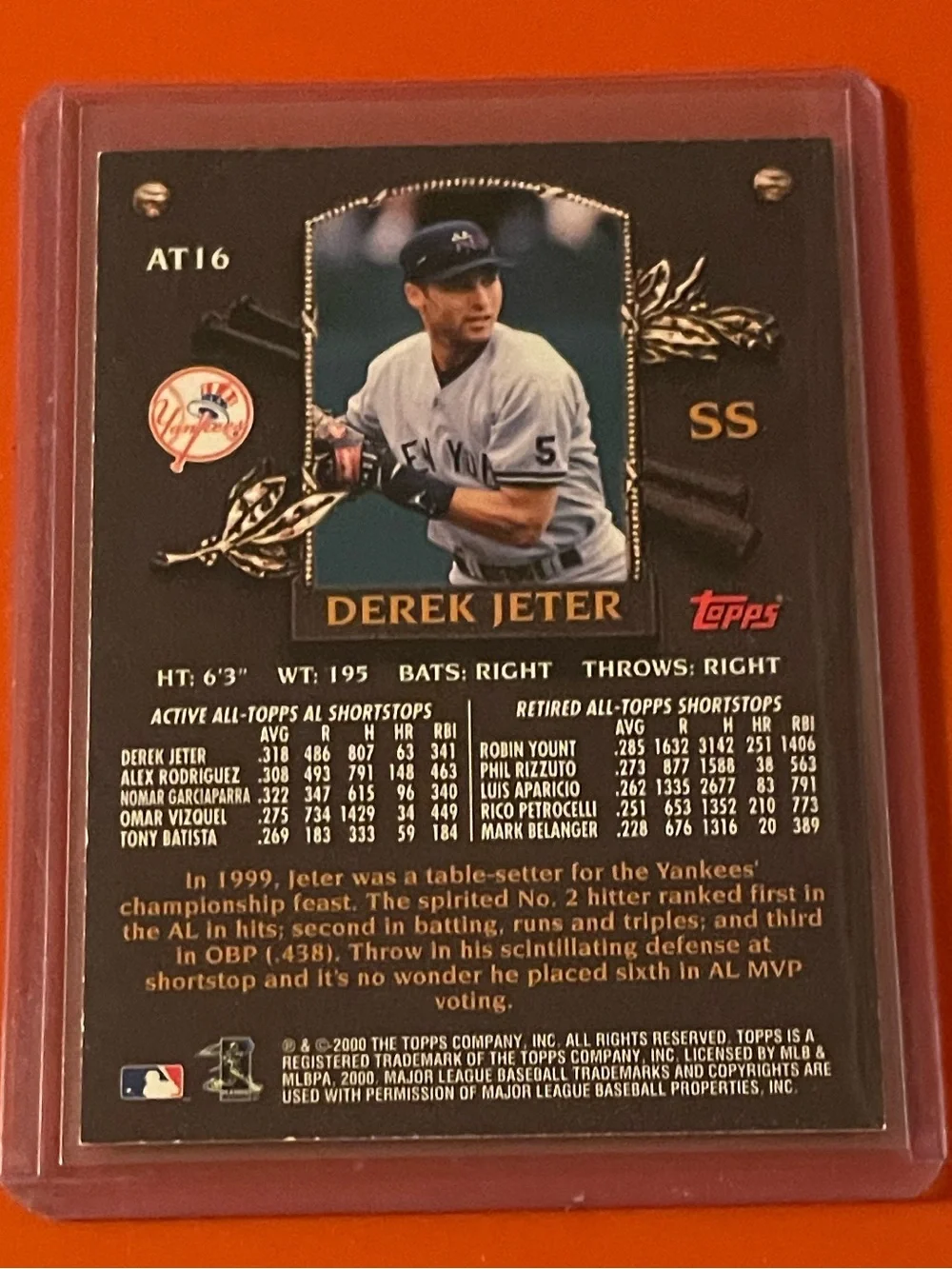 Derek Jeter #AT16 2000 Topps [All-Topps Team] Baseball Trading Card